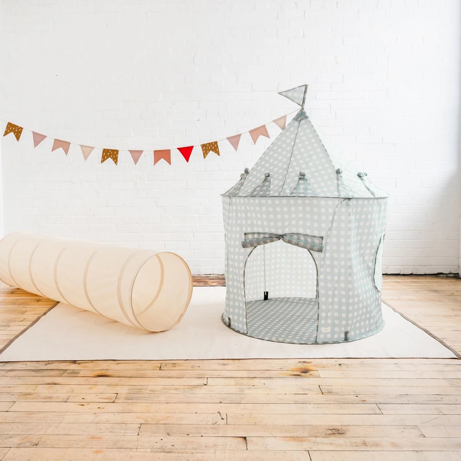 Legetelt – Gingham blå – 3 Sprouts