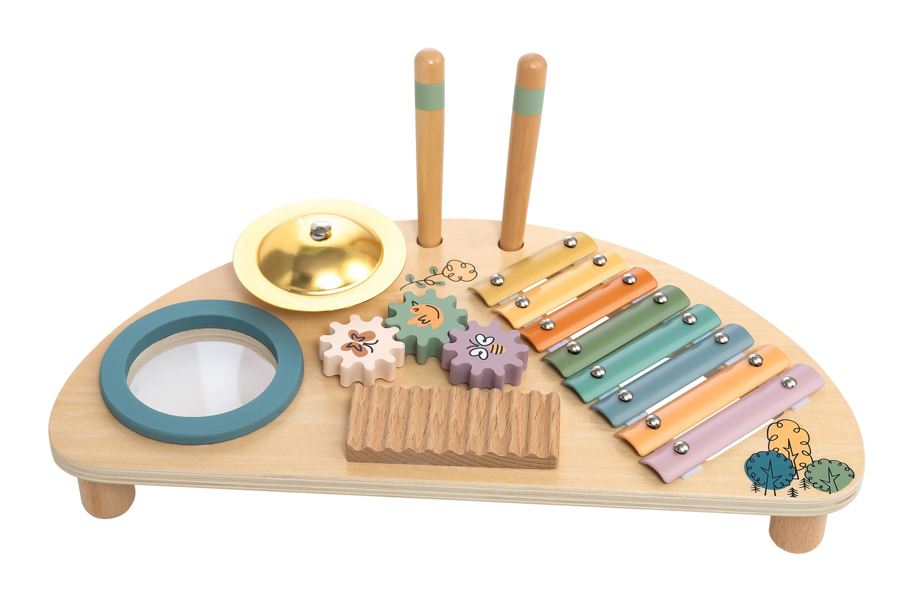 Musikcenter til børn 24 mdr+ med flere instrumenter, træ/MDF – Kinder and Kids