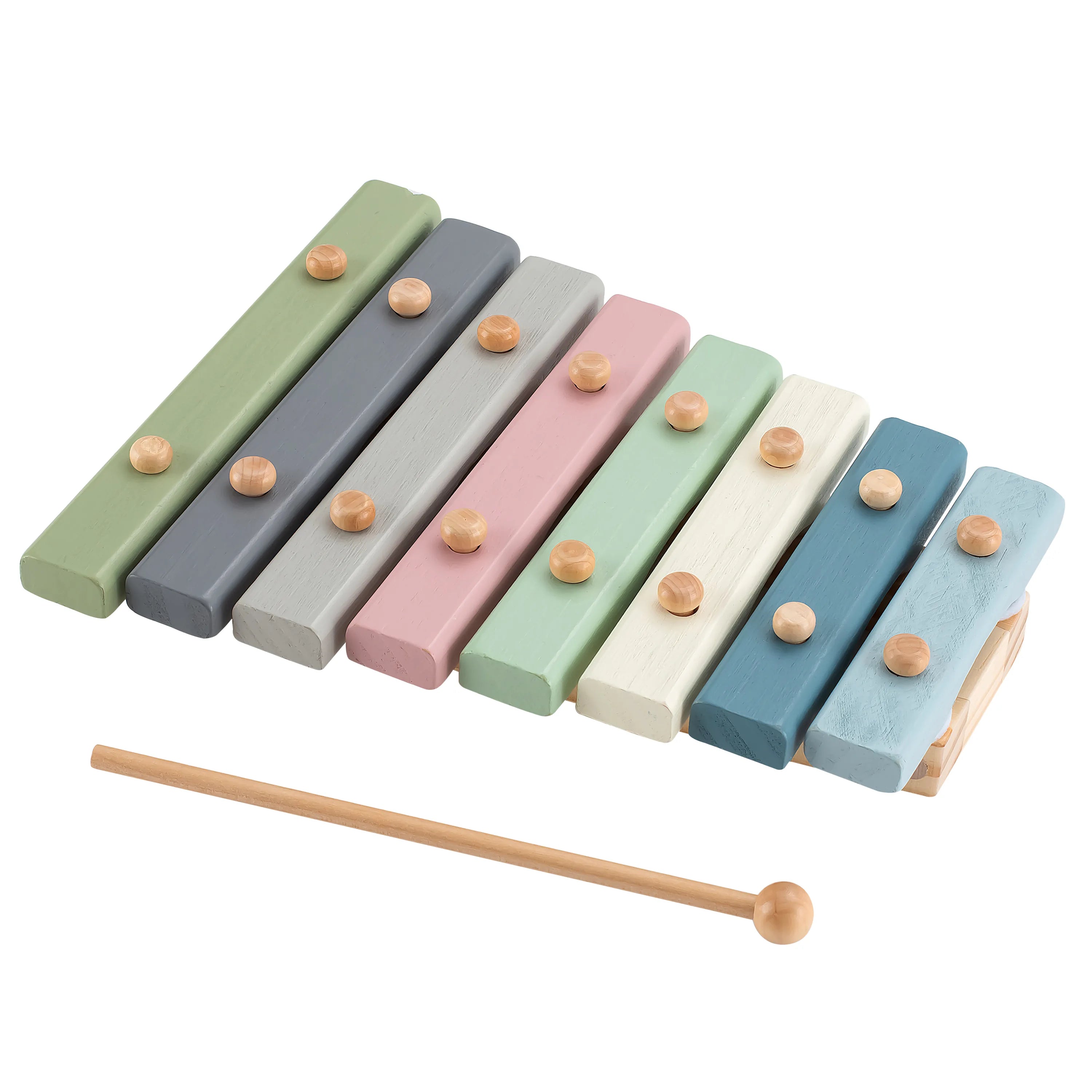 Xylofon 8 tangenter til børn 18 mdr+ farverig træinstrument – Kinder and Kids