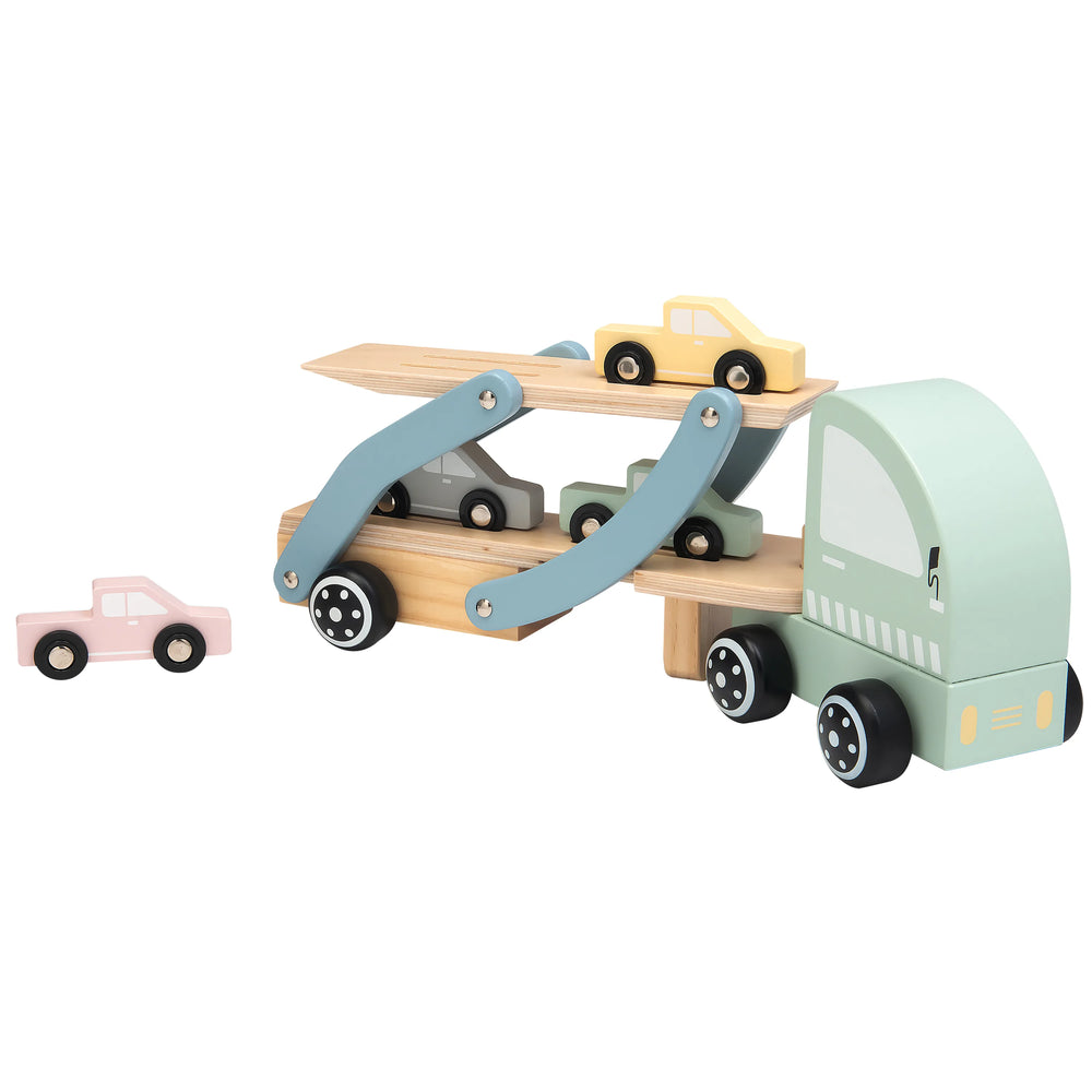 Biltransporter Med Biler (4 Stk.) Træ – Kinder and Kids