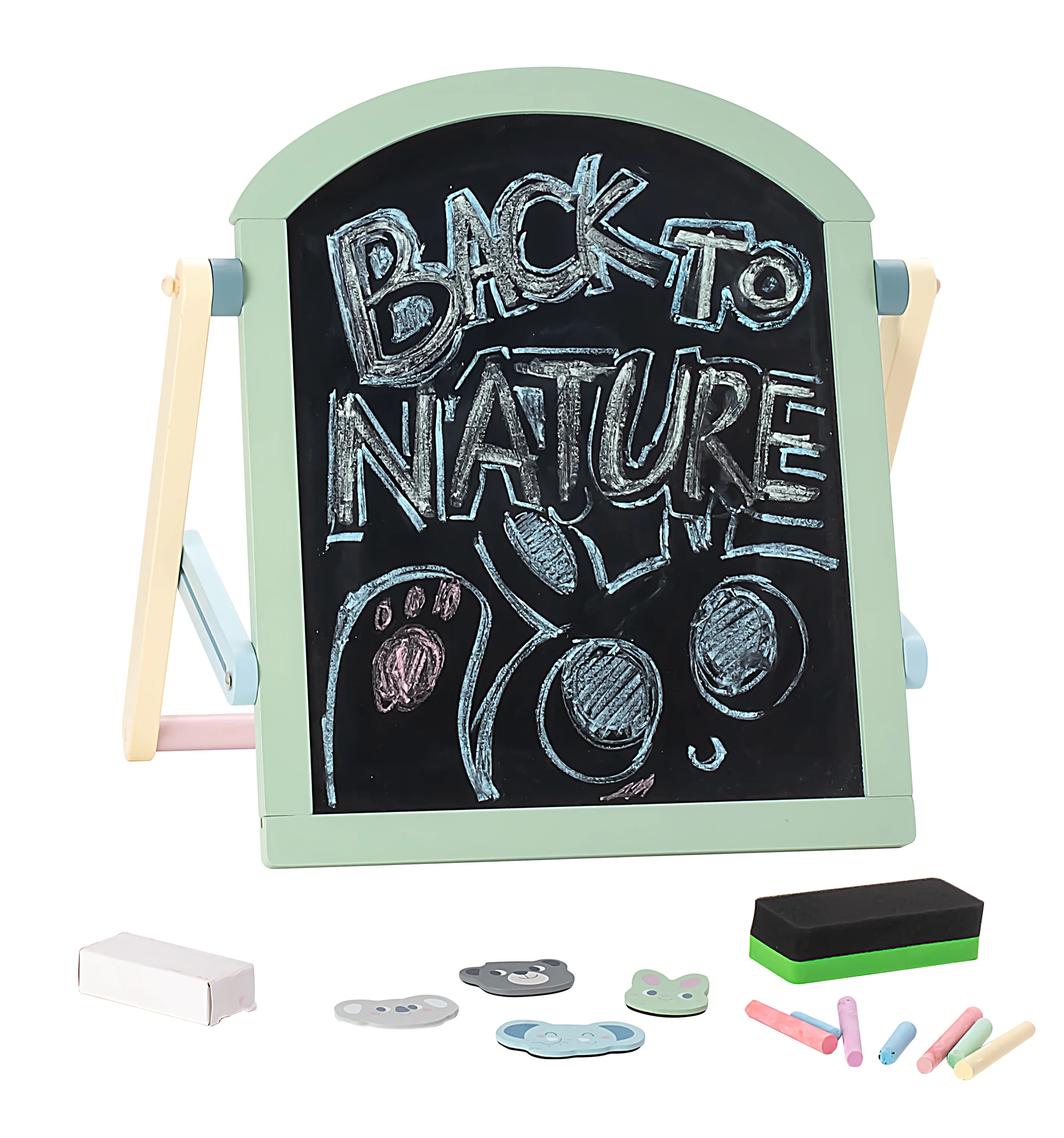 Magnet- og kridttavle bordmodel 36 mdr+ med magneter og kridt – Kinder and Kids