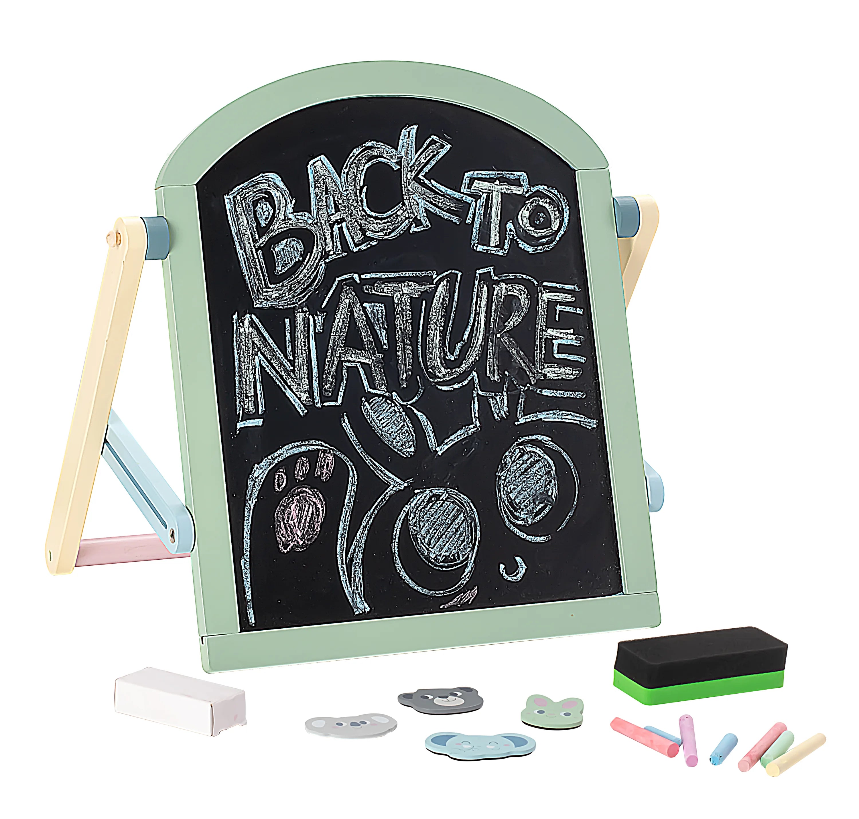 Magnet- og kridttavle bordmodel 36 mdr+ med magneter og kridt – Kinder and Kids