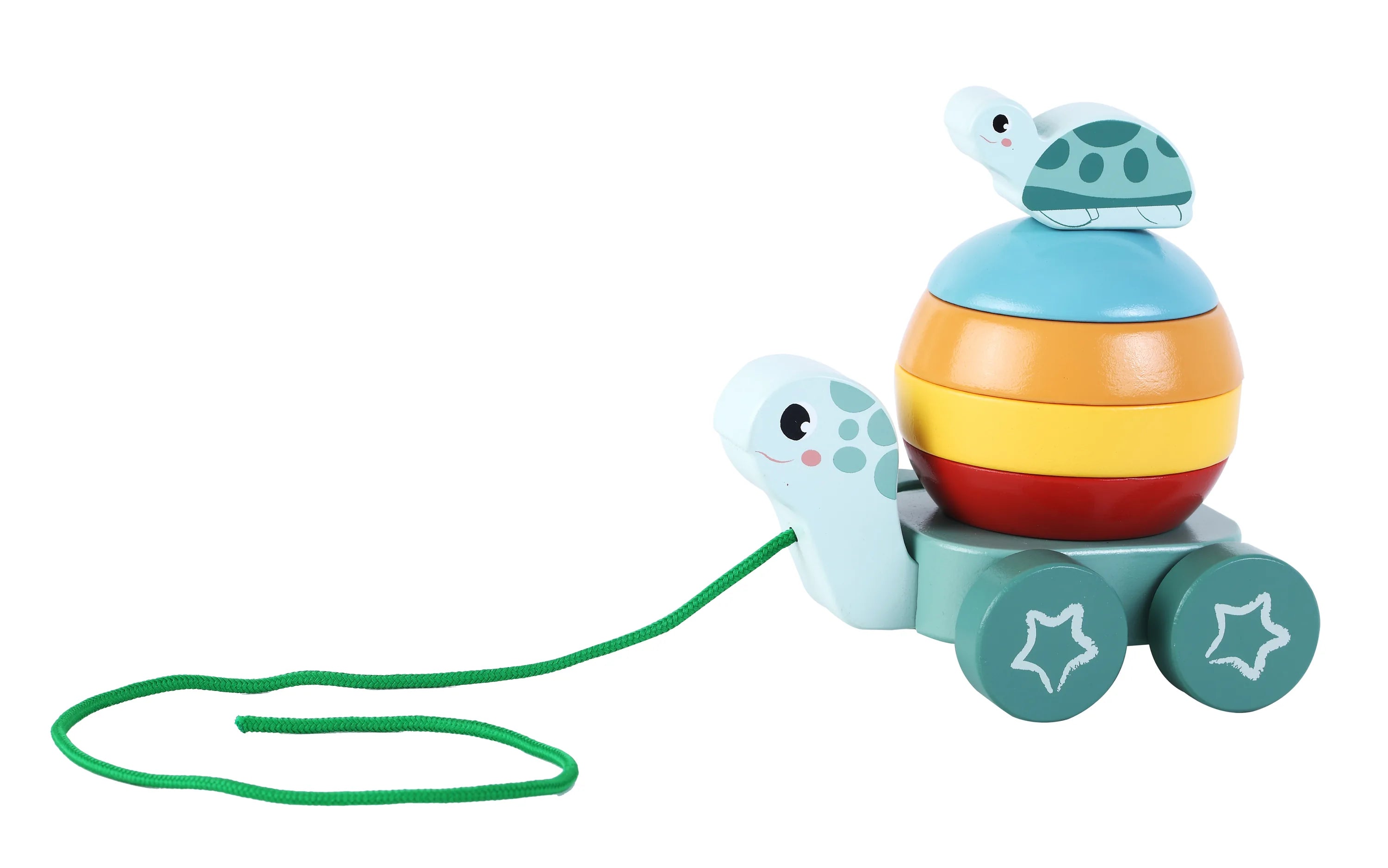 Træk- og stabledyr skildpadde 4 dele pædagogisk legetøj 12+m – Kinder and Kids