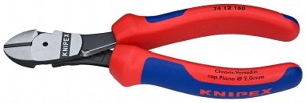 Knipex 7412 kraft sidebidetang poleret med returfjeder, 160mm