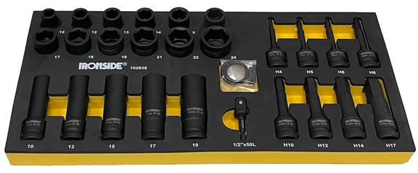 Ironside modul værktøjssortiment krafttoppe 1/2", 403mm