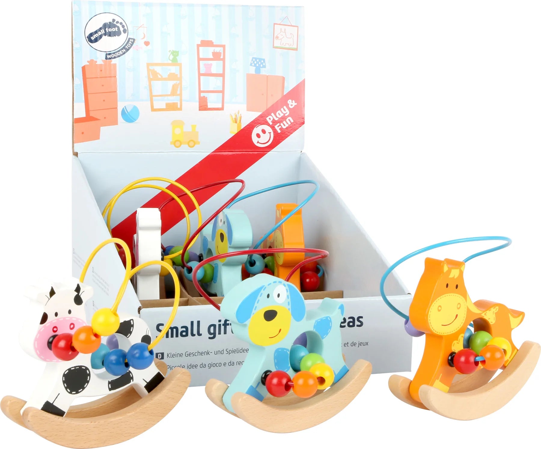 Small Foot Display Aktivitetslabyrint (6Stk) Træ – Gyngehest – Leg - Øvrigt legetøj - Displays