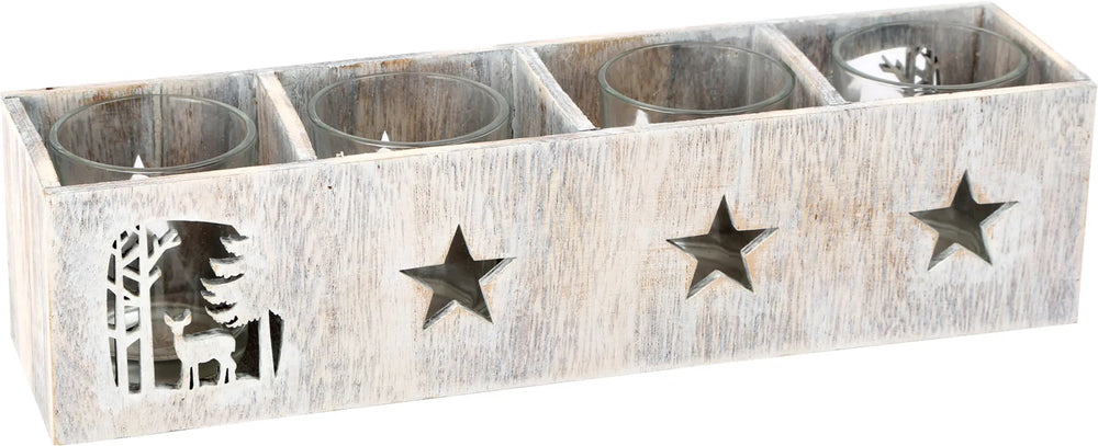 Small Foot Fyrfadsholder Træ – Shabby Chic – Interiør og Børnemøbler - Udsmykning og Højtider - Højtider og fest