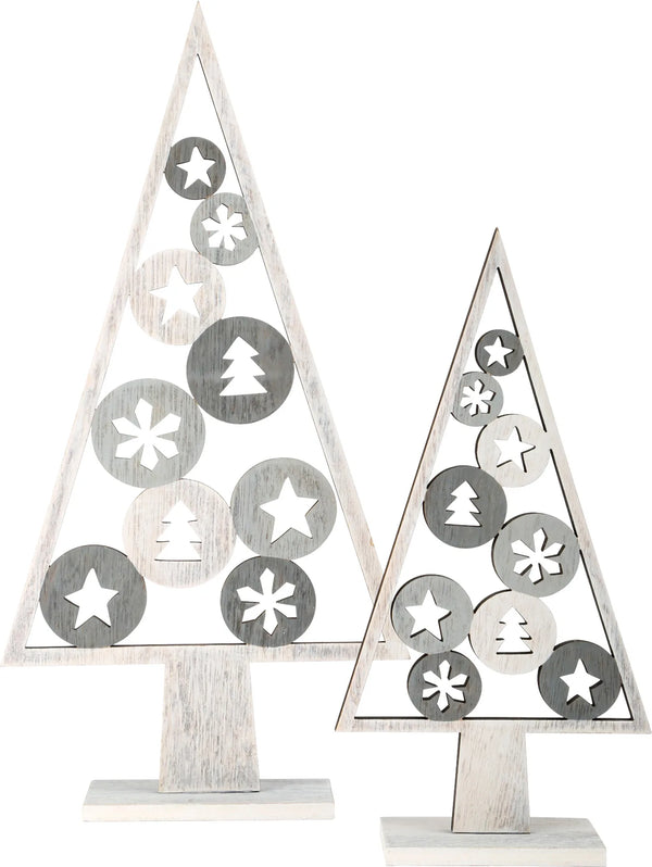 Jule Dekorationstræ (2 Stk.) – Shabby Chic – small foot