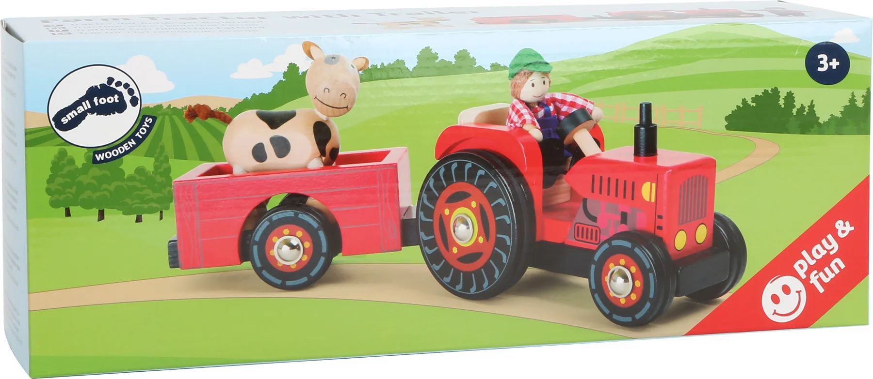 Traktor Med Anhænger Træ – Bondegård – small foot