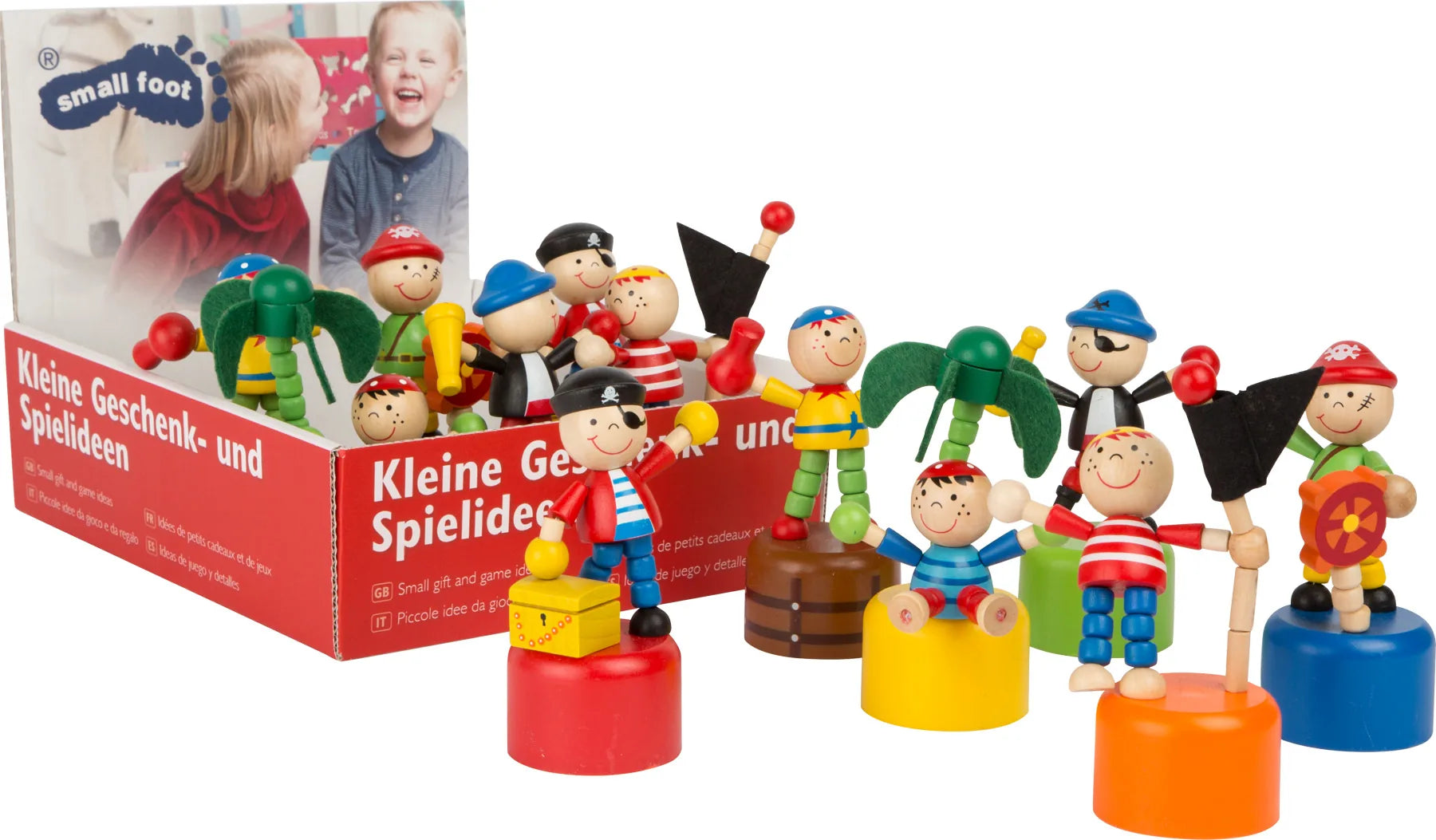 Display (12Stk) Træ – Dansende Pirater – small foot