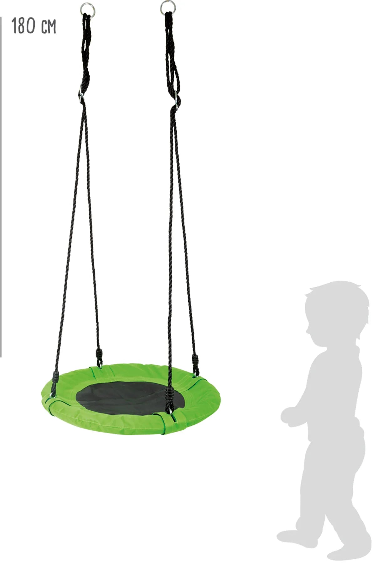 Sansegynge med blød kant, 100 kg, reb 180 cm – small foot