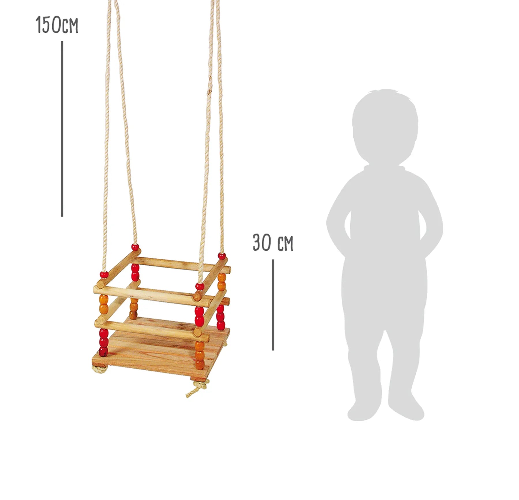 Baby gynge til små børn 18+ mdr, max 30 kg, træ – small foot