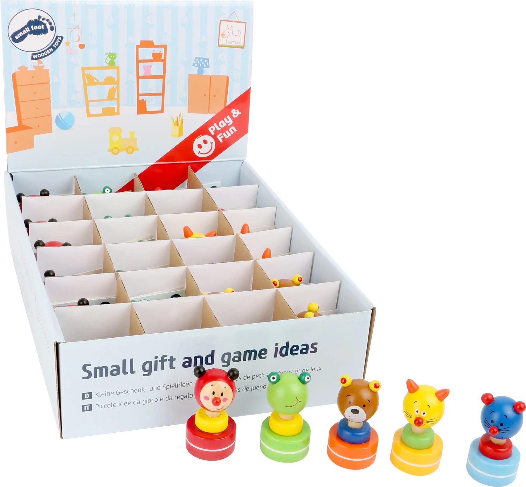 Small Foot Display Stempler (24 Stk) Træ – Dyr – Leg - Øvrigt legetøj - Displays