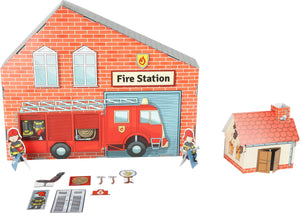 Small Foot Brandstation/Dukkehus I Pap – Leg - Børn - Tog, biler, transport og anlæg