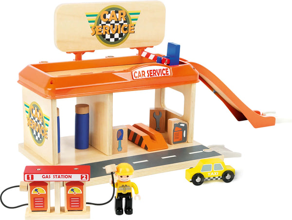Auto Repair Shop With Petrol Station Træ – small foot