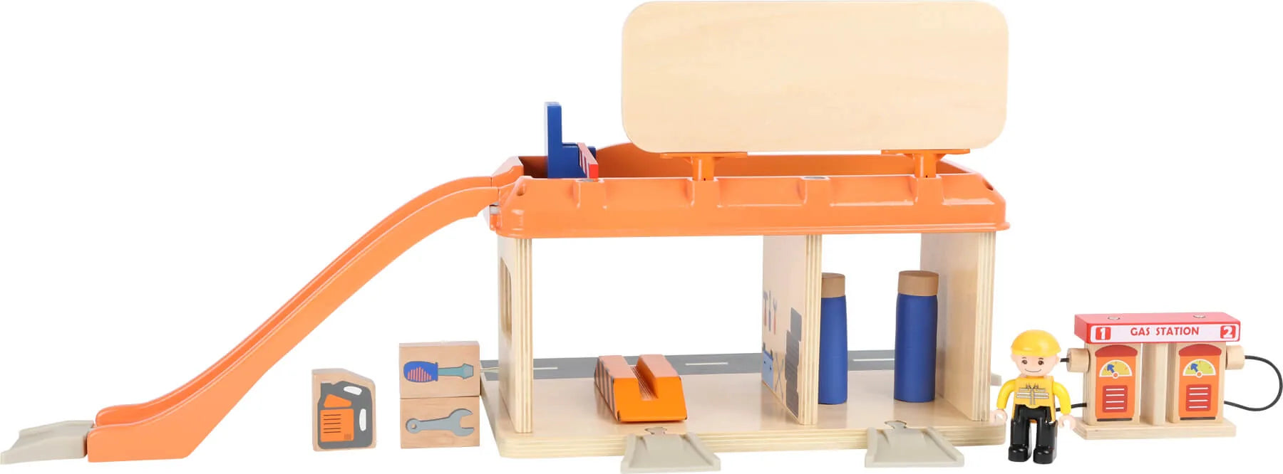 Auto Repair Shop With Petrol Station Træ – small foot