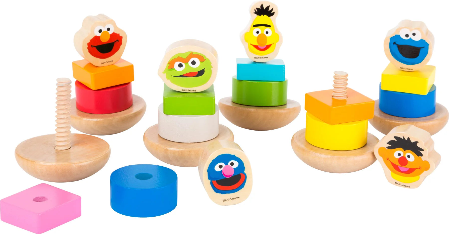 Small Foot Display Skrue Figurer (12 Stk) Træ – SESAME STREET – Leg - Øvrigt legetøj - Displays