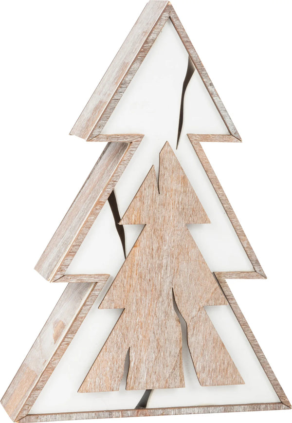 Juletræ med LED-lys shabby chic 25 cm – small foot