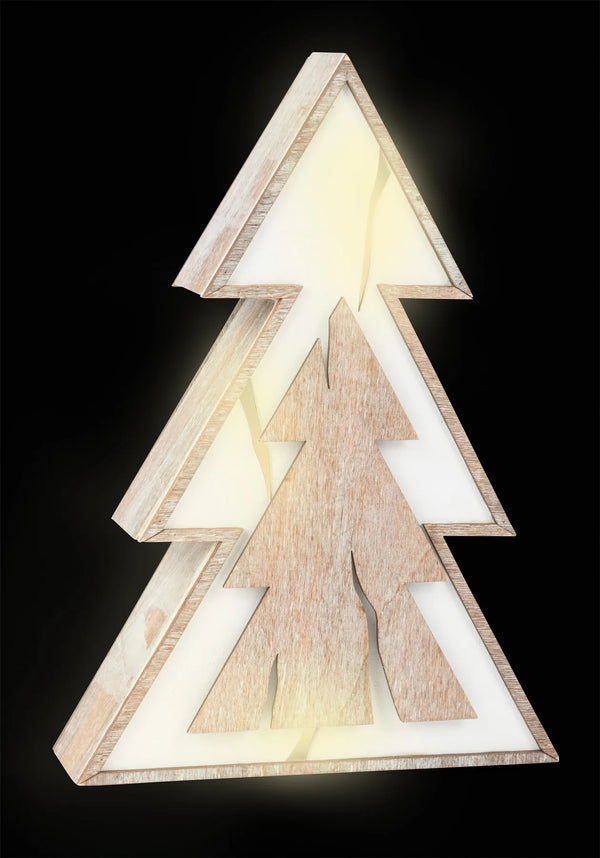 Juletræ med LED-lys shabby chic 25 cm – small foot