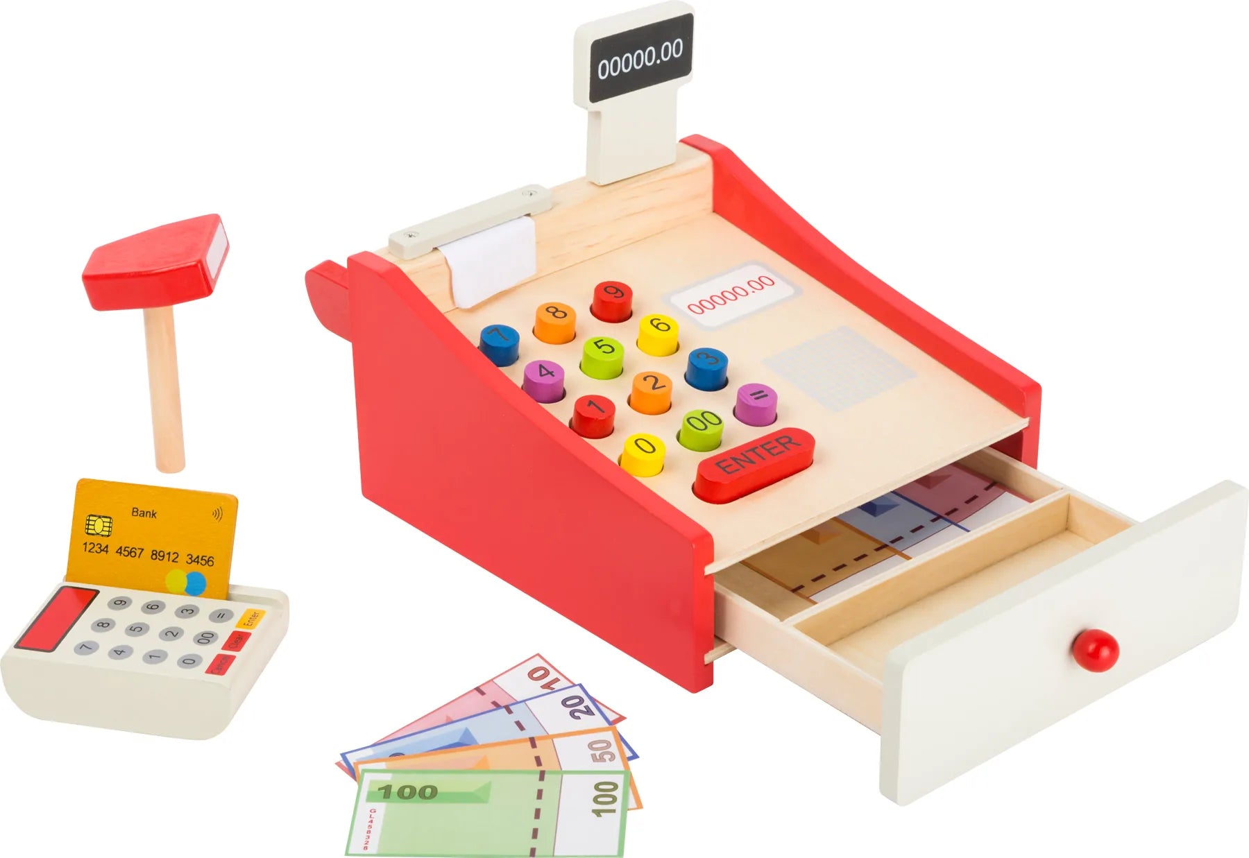 Kasseapparat Med Kassestrimmel Træ – small foot