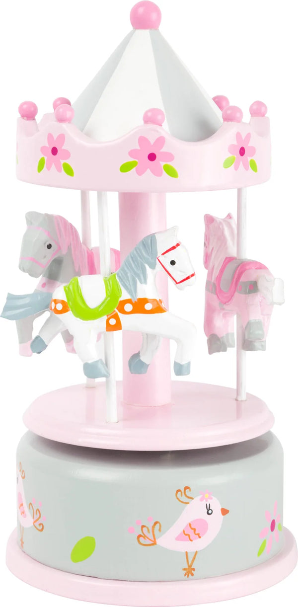 Musik Karrusel Træ – Heste, Rosa – small foot