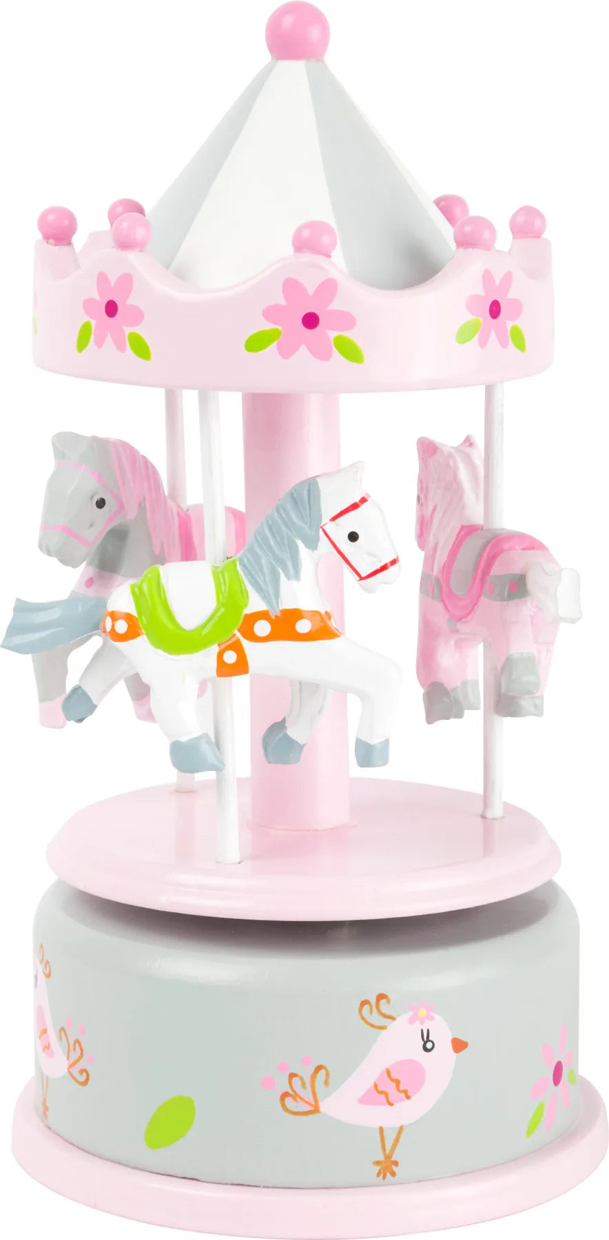 Musik Karrusel Træ – Heste, Rosa – small foot