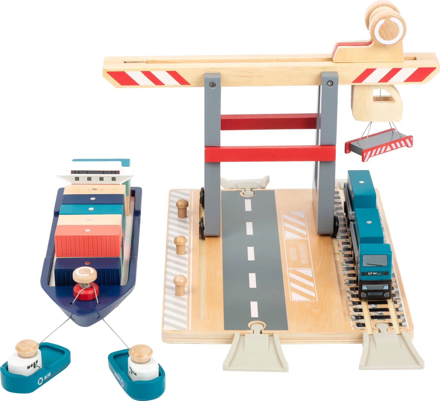 Container Terminal Med Tilbehør Træ – small foot