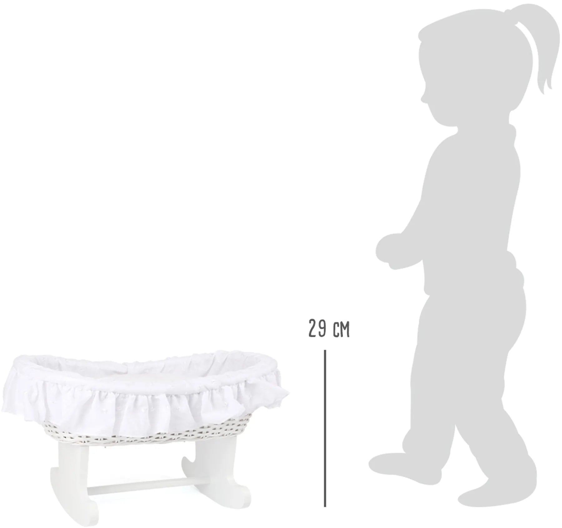 Vugge Til Dukke Med Flet – Hvid – small foot