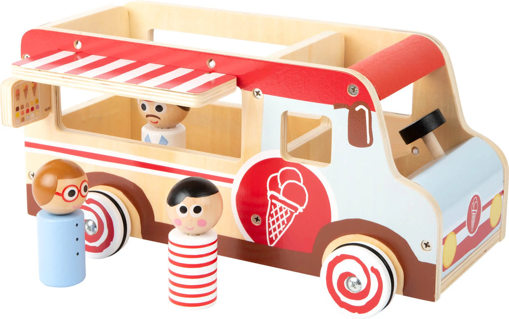 Isbil XL træ med figurer og gummidæk, 30x16x15 cm – small foot