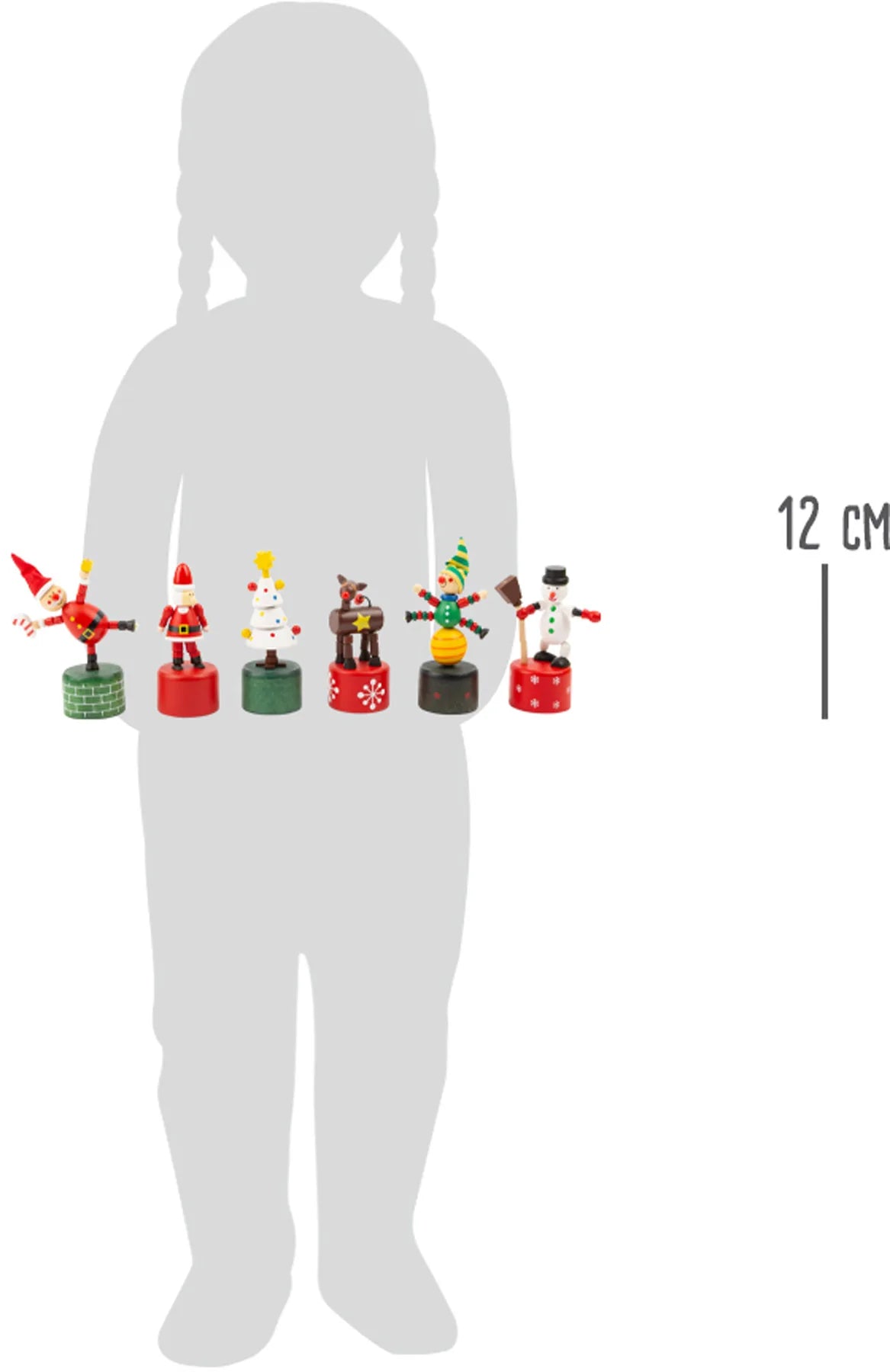 Display Dansende Figur (12 Stk) Træ – Jul – small foot