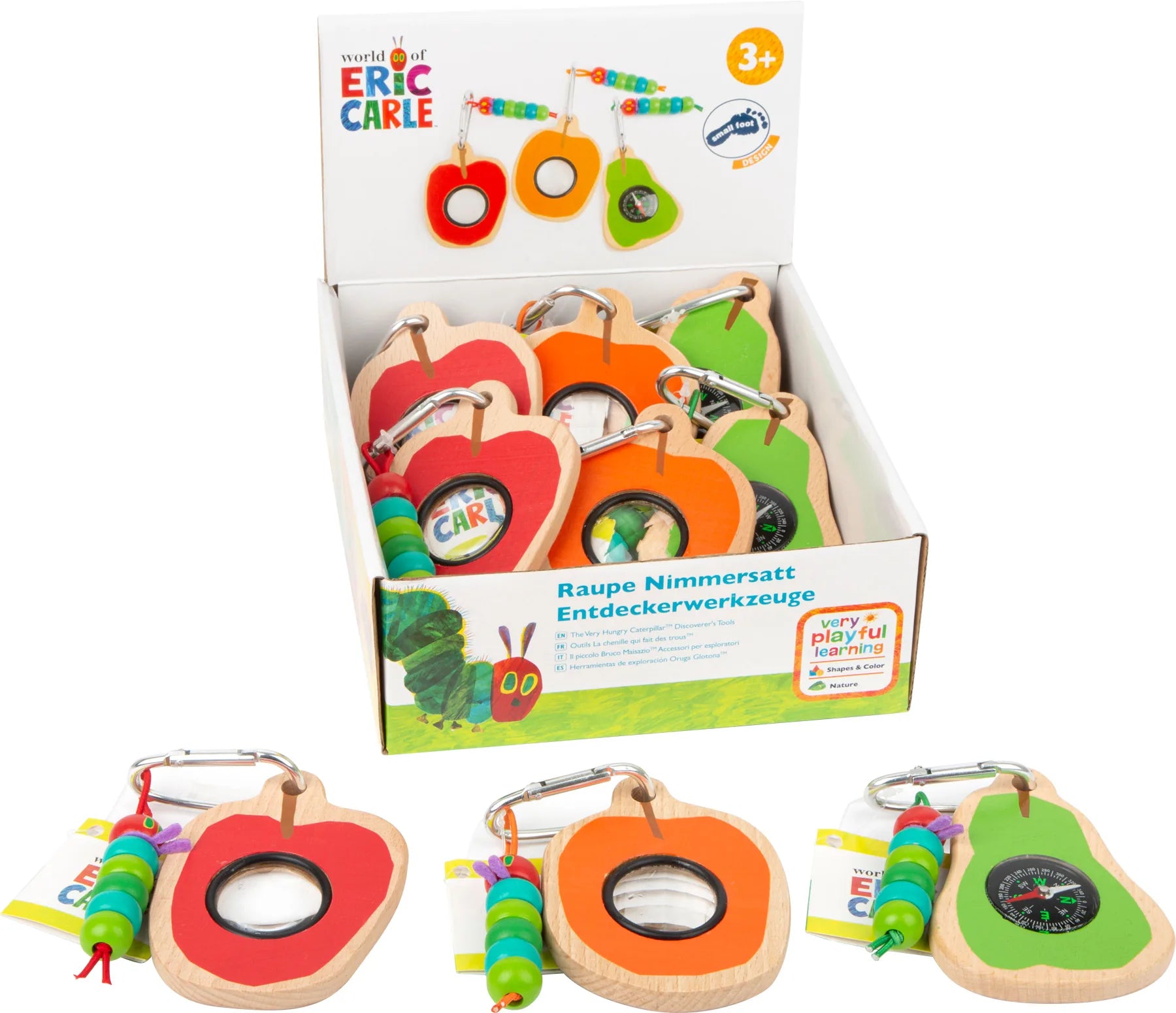 Display Forskningsudstyr (9 Stk) Træ – Den sultne Larve Aldrigmæt – small foot