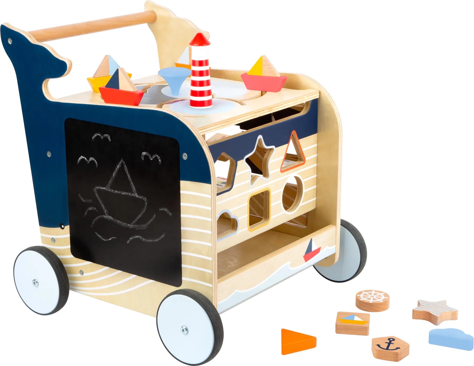 Aktivitets Gåvogn Træ – Hval – small foot