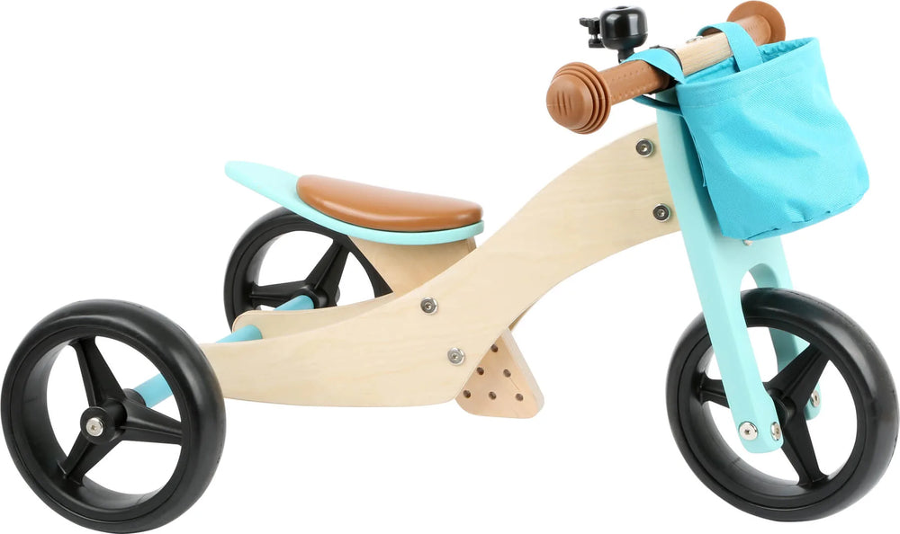 Løbecykel 2 I 1 Træ – Trike, Turkis – small foot