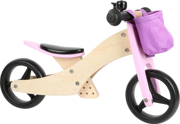 Løbecykel 2 I 1 Træ – Trike, Rosa – small foot