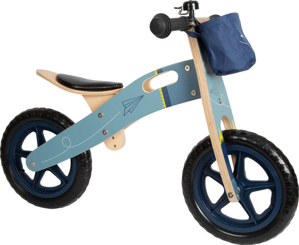 Løbecykel Træ – Papirflyver, Blå – small foot