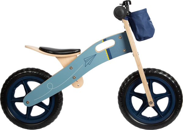 Løbecykel Træ – Papirflyver, Blå – small foot