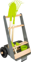 Børne have-trolley med 5 redskaber, bøg/metal, gummihjul – small foot