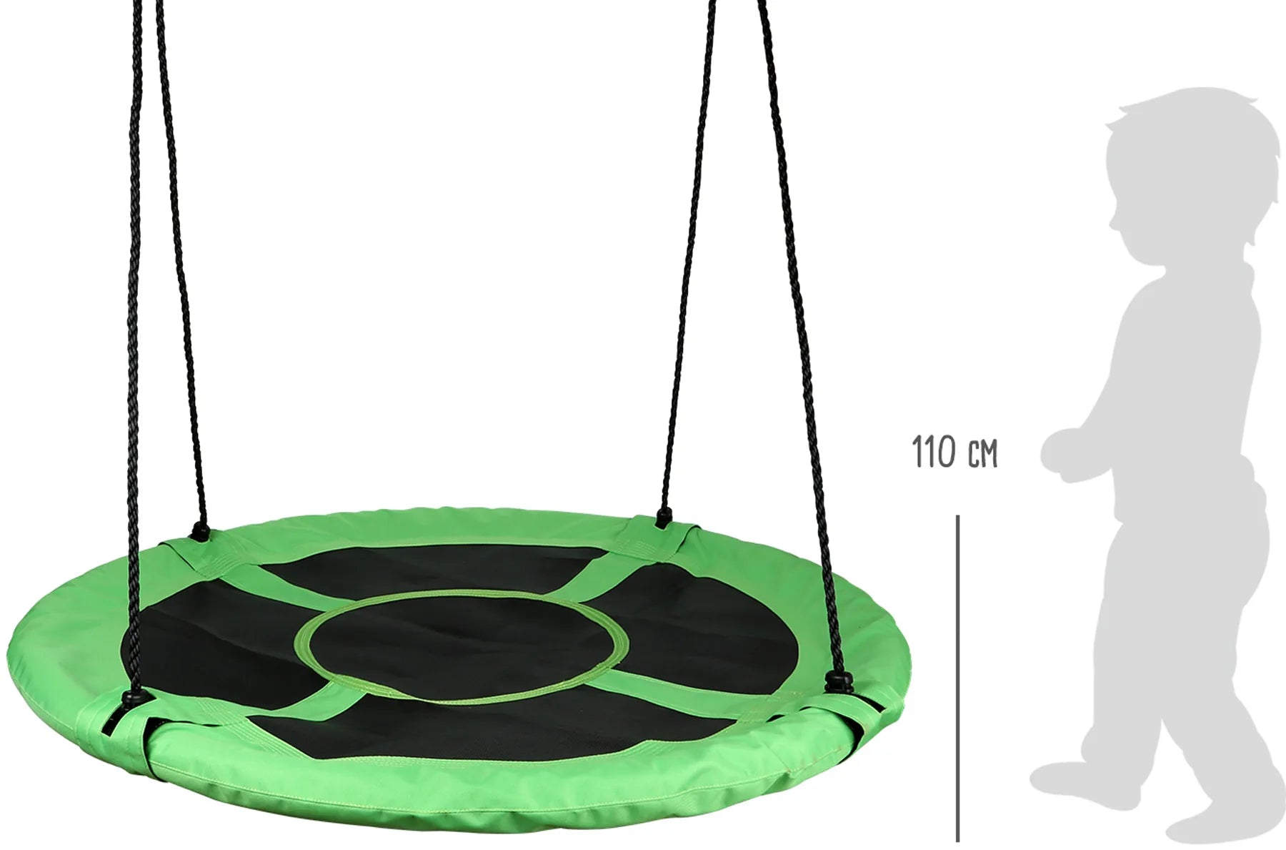 Sansegynge XL ø110 cm med justerbare reb og plads til 2 personer – small foot