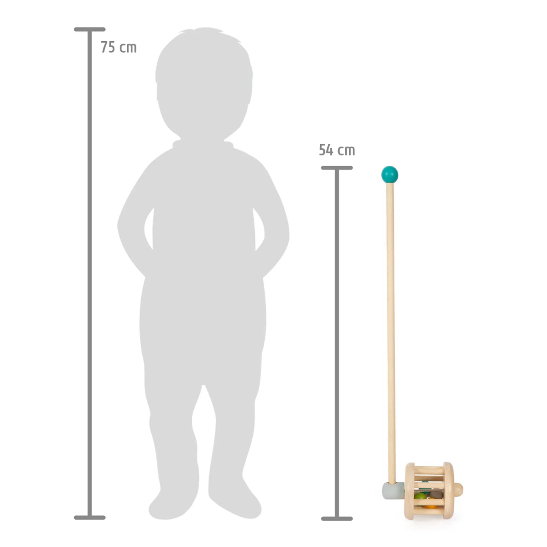 Skubbehjul med lyd træ til gåtræning 12m+ – small foot