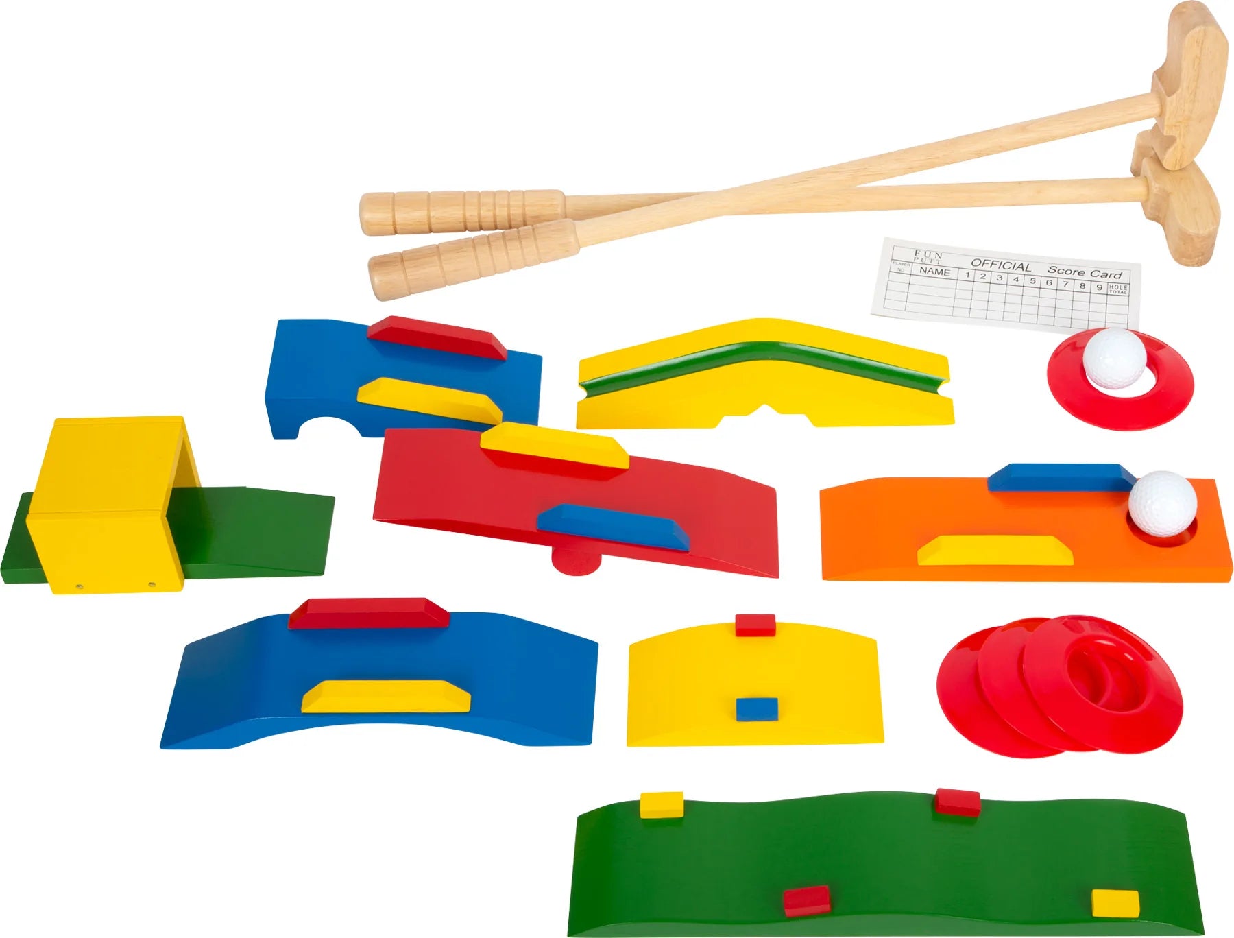 Minigolf sæt til børn i træ, kompakt bærbar udgave – small foot