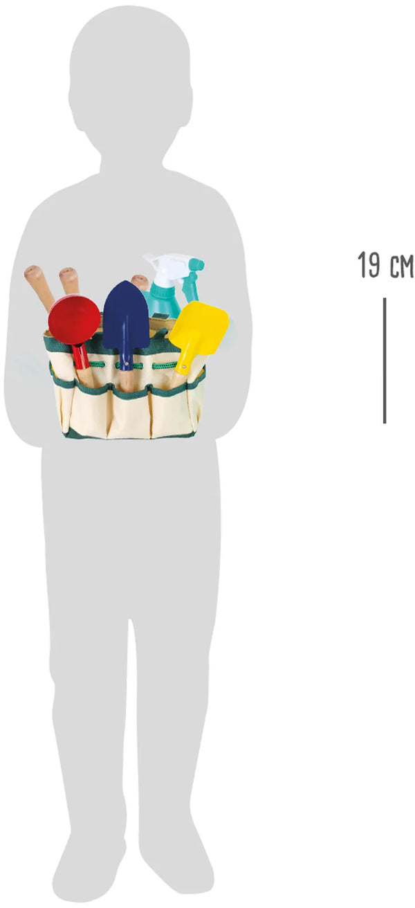 Havesæt til børn med 7 redskaber i træ og stof – small foot (LG-1710)