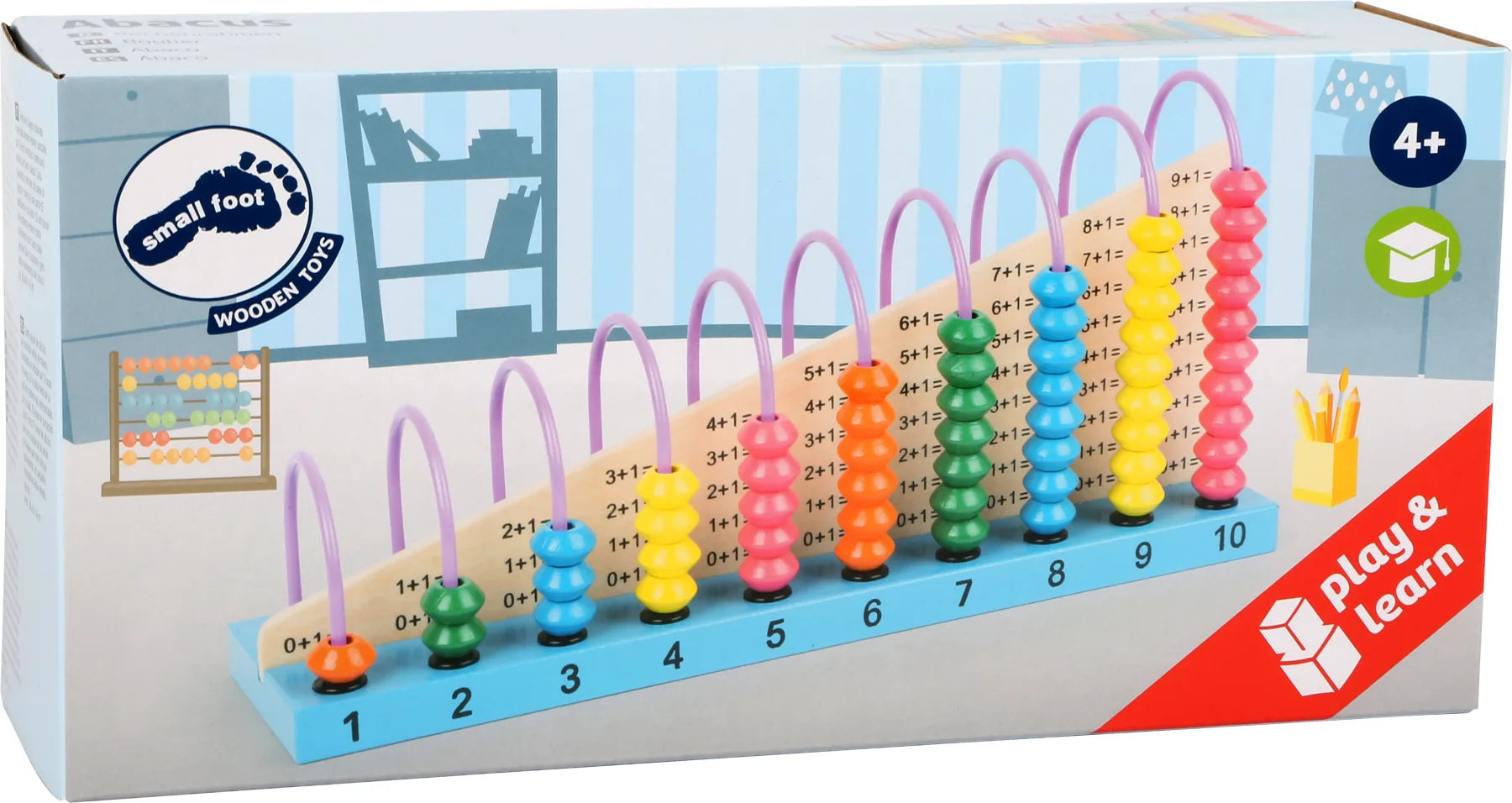 Kugleramme 10 buer med tælle- og regneopgaver, træ/metal – small foot