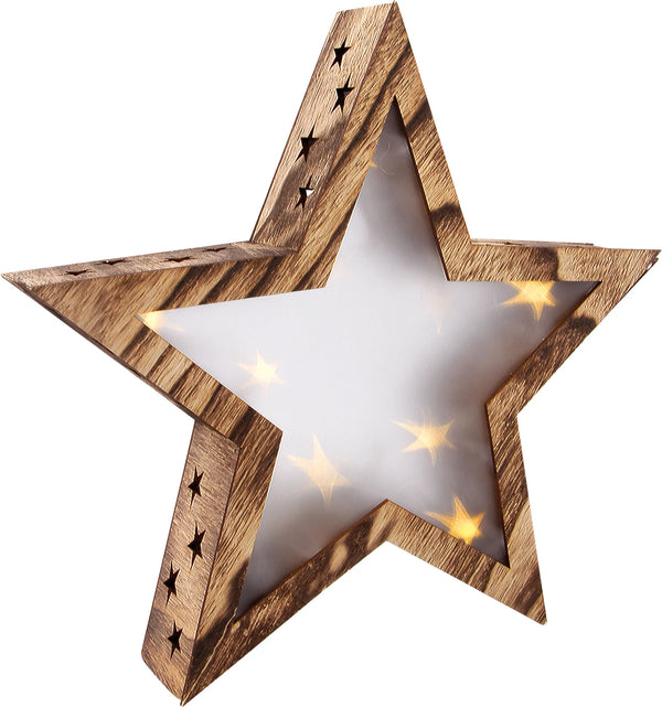 Legler Stjerne Med Lys Træ – Stor – Interiør og Børnemøbler - Udsmykning og Højtider - Højtider og fest