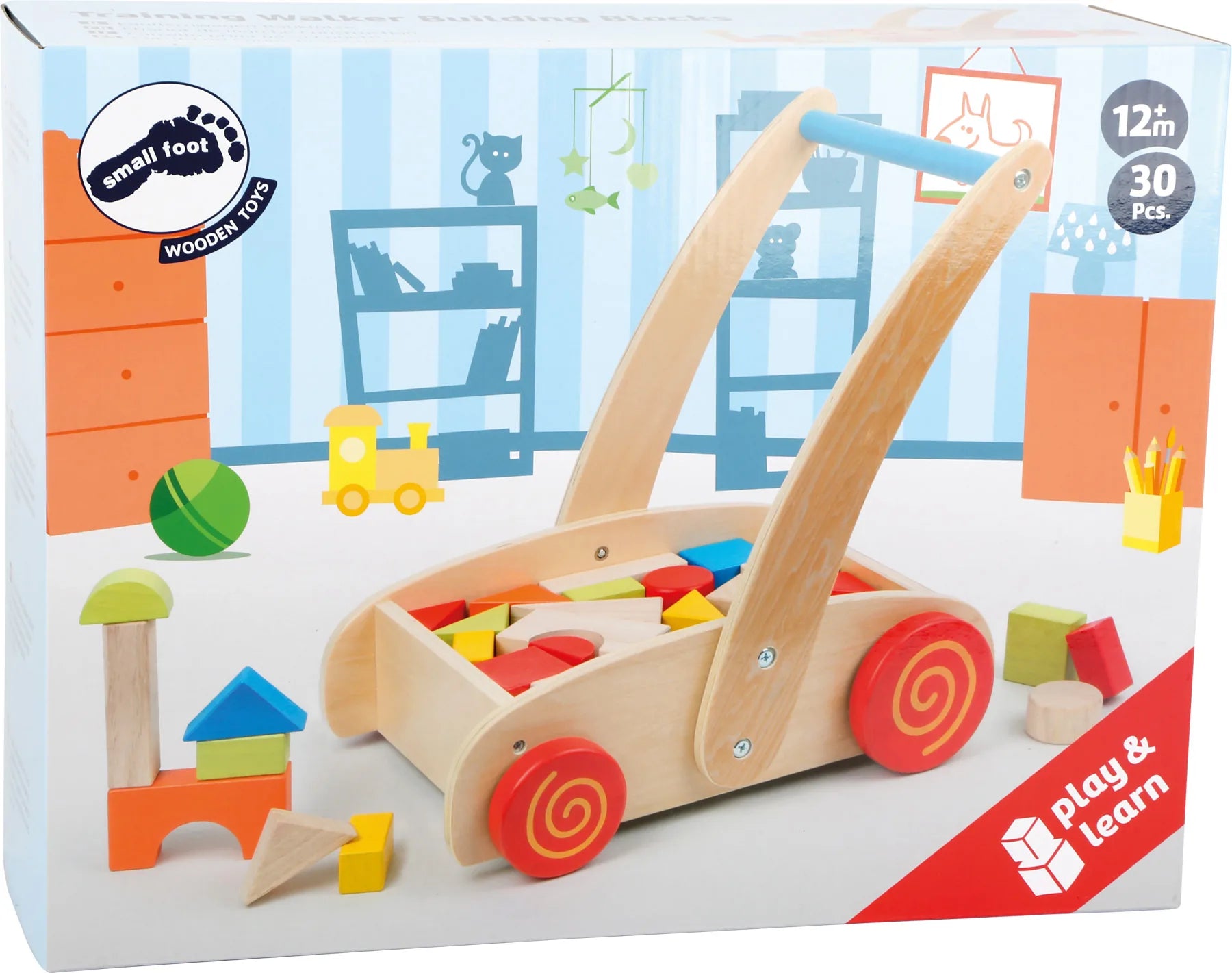 Gåvogn Træ – Byggeklodser – small foot (Byggeklodser)