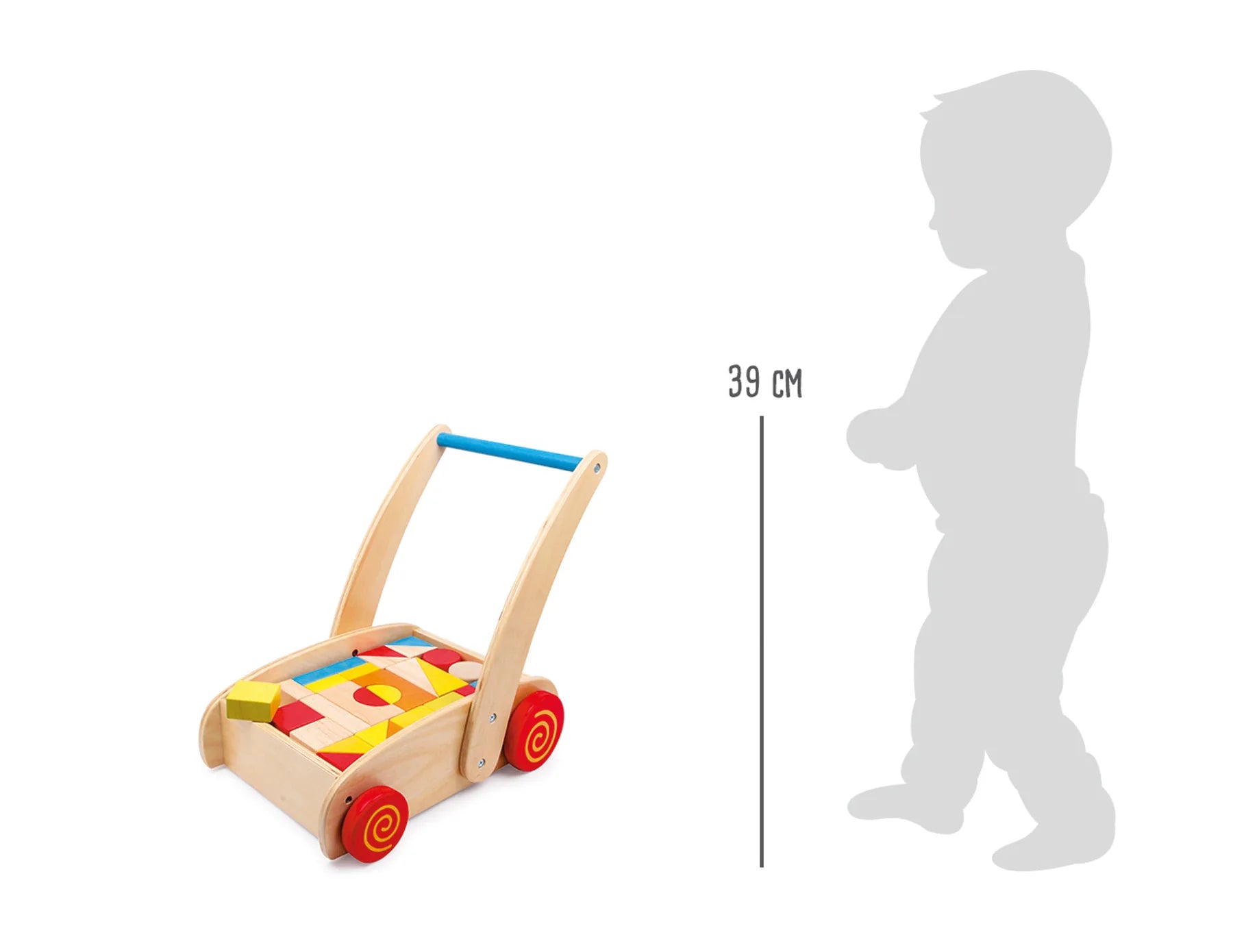 Gåvogn Træ – Byggeklodser – small foot (Byggeklodser)