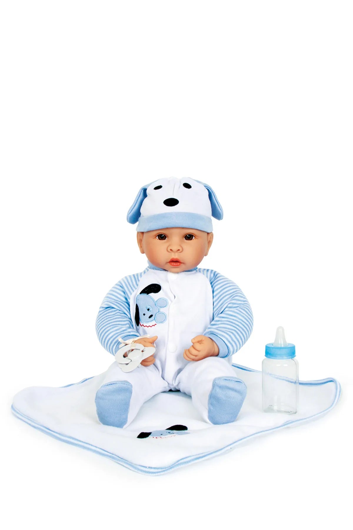 Babydukke Benno 43 cm med tøj, tæppe og sut – small foot