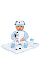 Babydukke Benno 43 cm med tøj, tæppe og sut – small foot