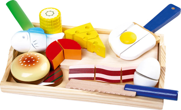 Skære Gourmet legetøjsmad i træ med velcro 28x19 cm – small foot