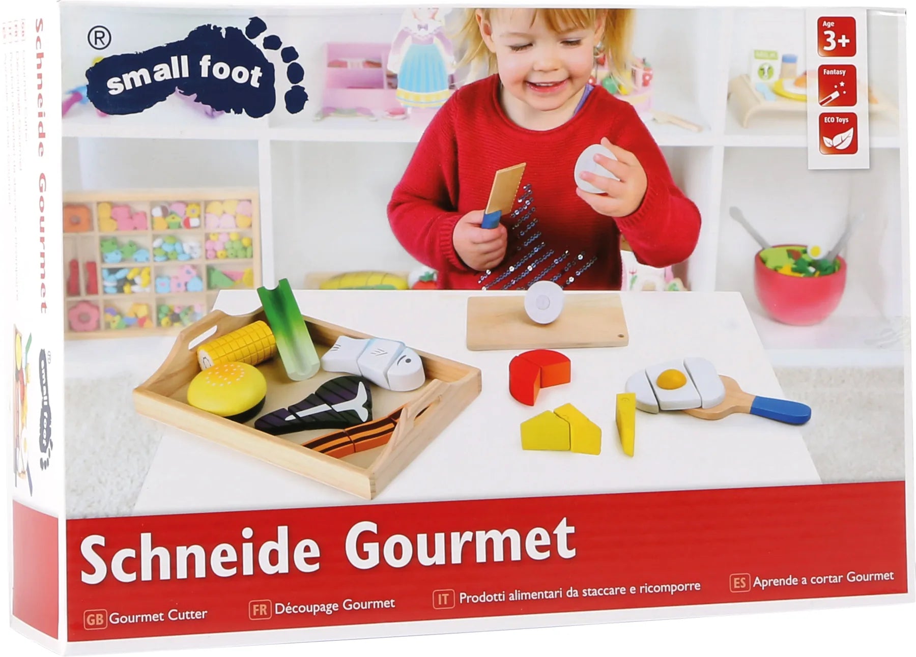 Skære Gourmet legetøjsmad i træ med velcro 28x19 cm – small foot