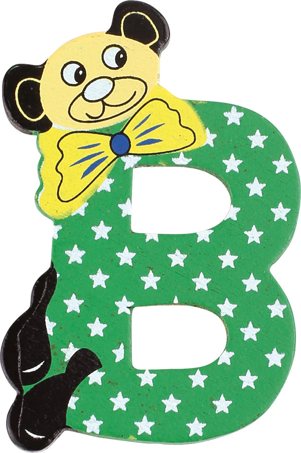 Bogstav B i træ med bjørn motiv – bogstav fra A-Z, 7 cm, træ | small foot